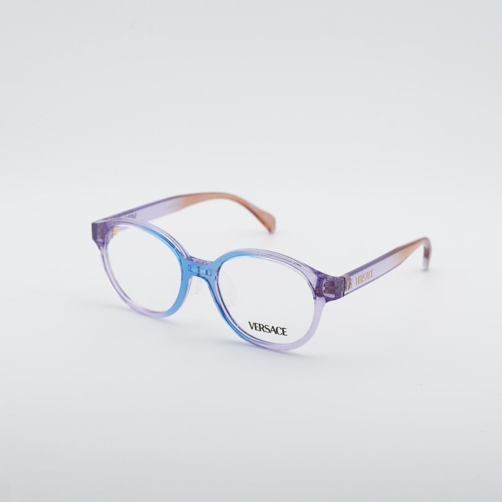 Versace Kids VK3012 5534 Eyeglasses Gradient Pale Blue Lilac Orange Round Frame